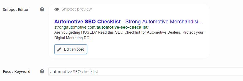 Auomotive seo checklist: Preview of Titles and Descriptions