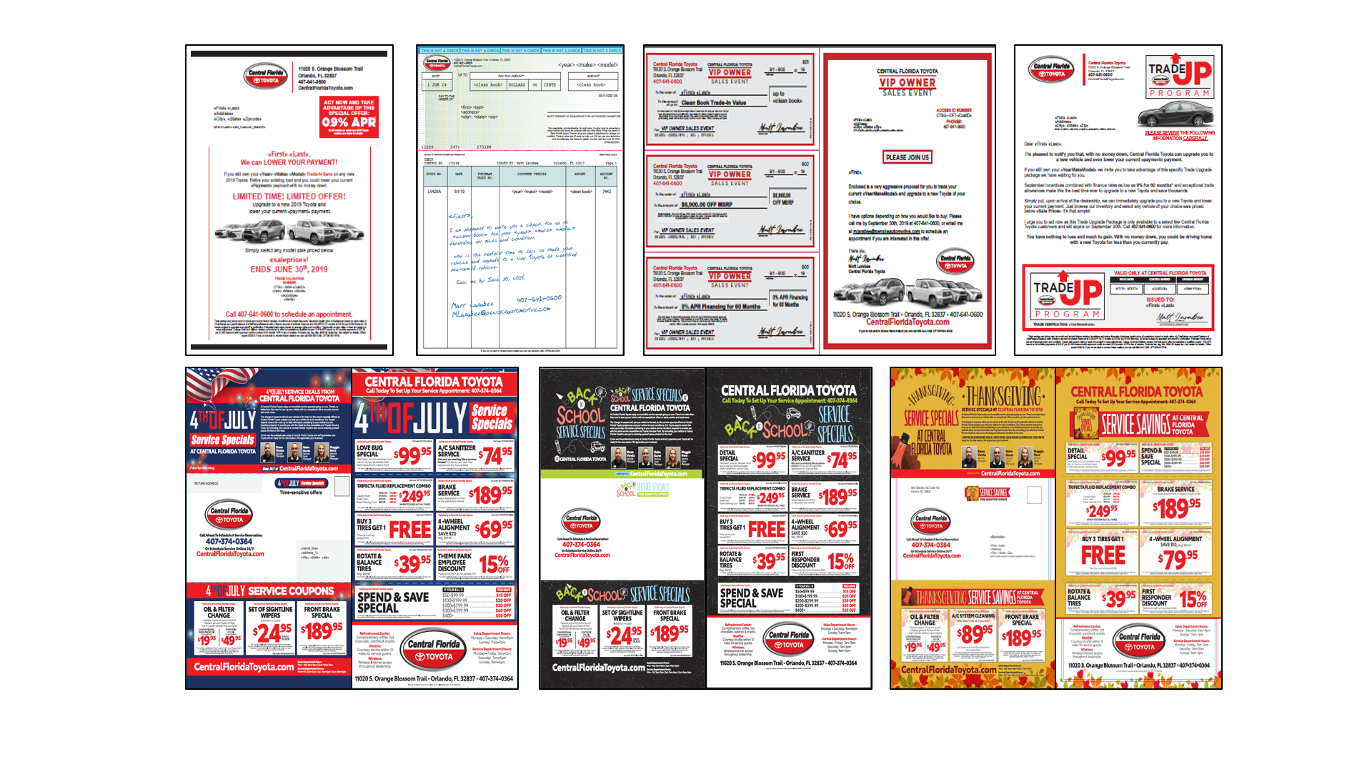Direct Mail Samples For Central Florida Toyota